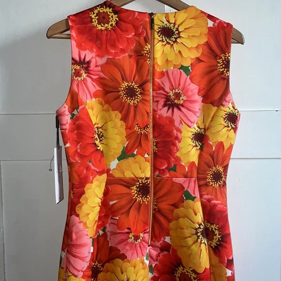 Calvin Klein Floral Print Midi Dress Summer Spring Fall Semi Formal Size 10 New - Picture 6 of 10